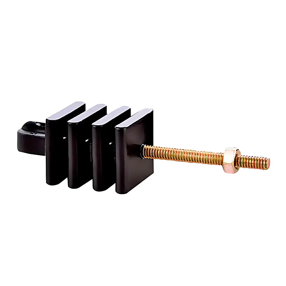 AISLADOR TEMPLADOR CUADRADO C/PERNO 1/4" NEGRO