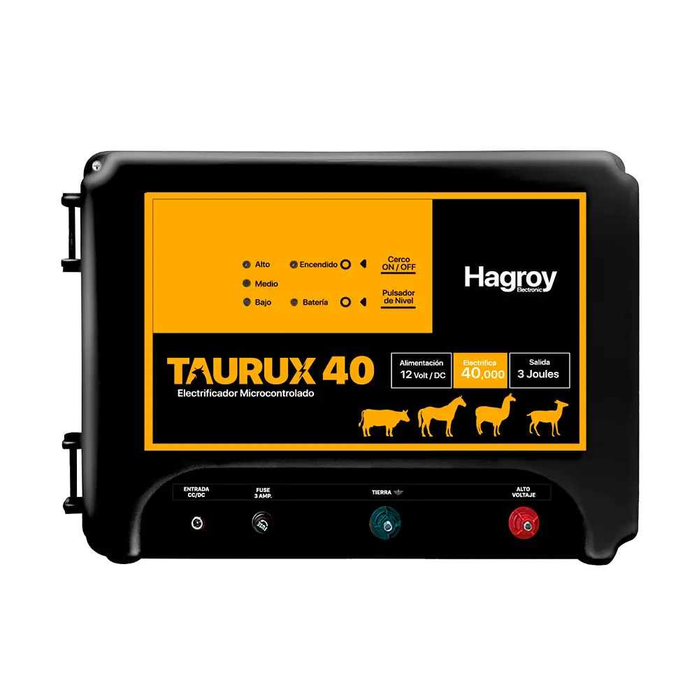 ELECTRIFICADOR GANADERO TAURUX 40K HAGROY - 12V/DC