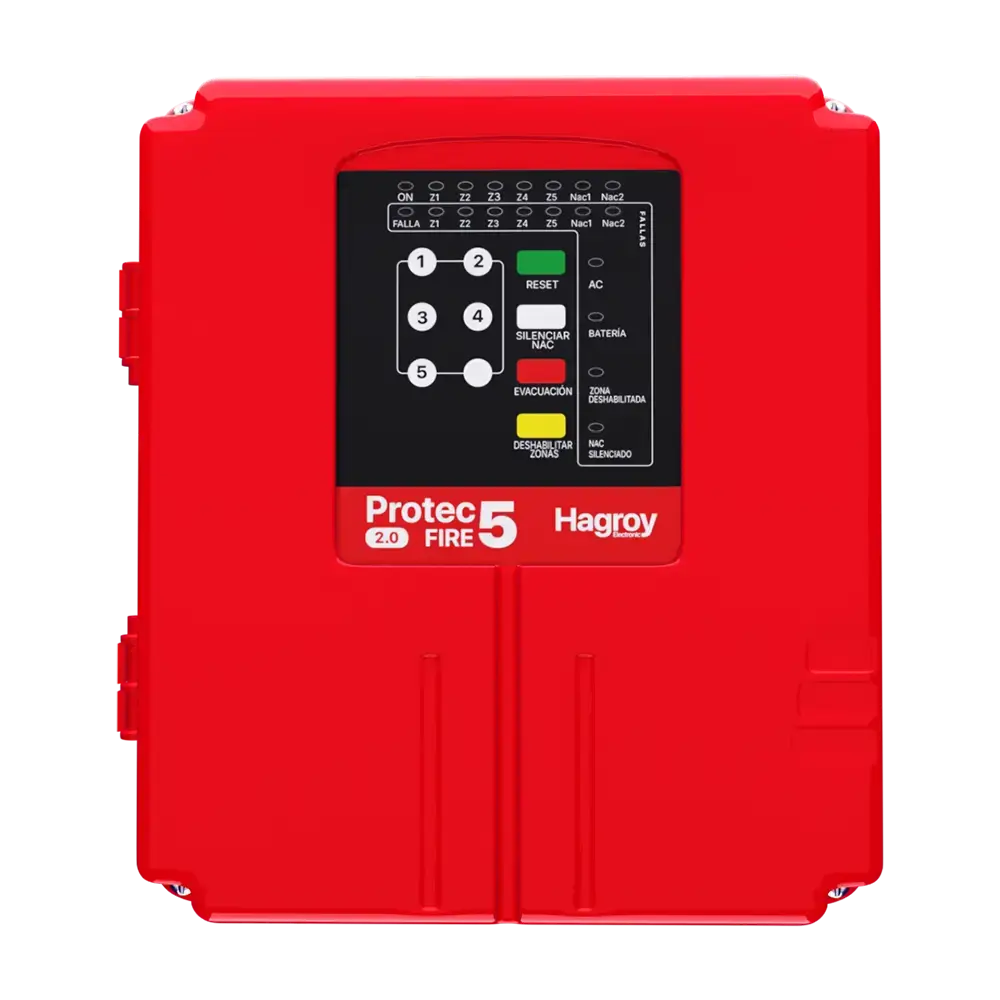 PANEL CONVENCIONAL CONTRA INCENDIO 5 ZONAS MOD. HG-PTFIRE5-2.0