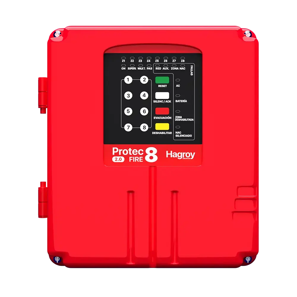 PANEL CONVENCIONAL CONTRA INCENDIO 8 ZONAS MOD. HG-PTFIRE8-2.0