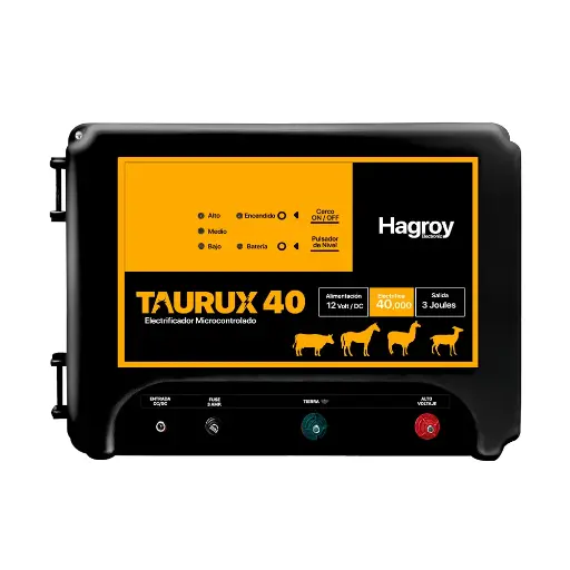 [HG-TAURUX40K] ELECTRIFICADOR GANADERO TAURUX 40K HAGROY - 12V/DC