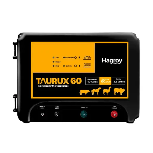 [HG-TAURUX60K] ELECTRIFICADOR GANADERO TAURUX 60K HAGROY - 12V/DC