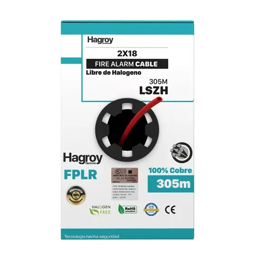 [LSZH2X18AWG-UL] CABLE DE ALARMA CONTRA INCENDIO 2X18 AWG - CERO HALOGENO